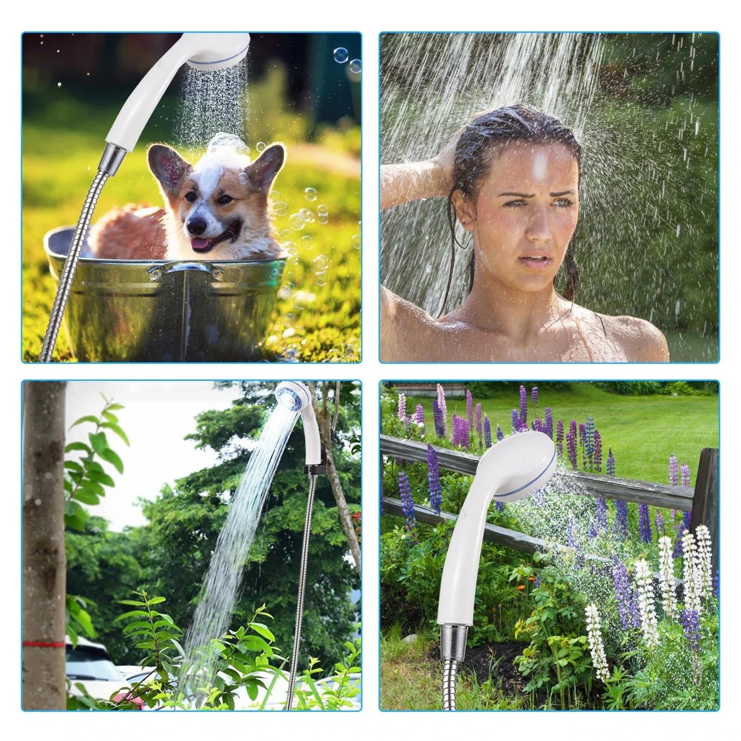 🚿 Stay Fresh Outdoors✨ Portable Camping Shower with Adjustable Flow – For Easy & Convenient Outdoor Cleaning!